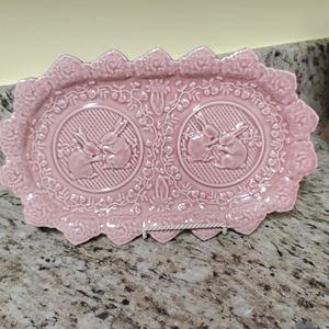 Bordello Pinheiro pink bunny platter